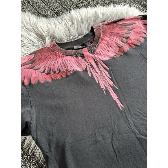 Marcelo Burlon County of Milan Icon Wings T Shirt Black Red Pink Small Cotton T - Picture 2 of 3